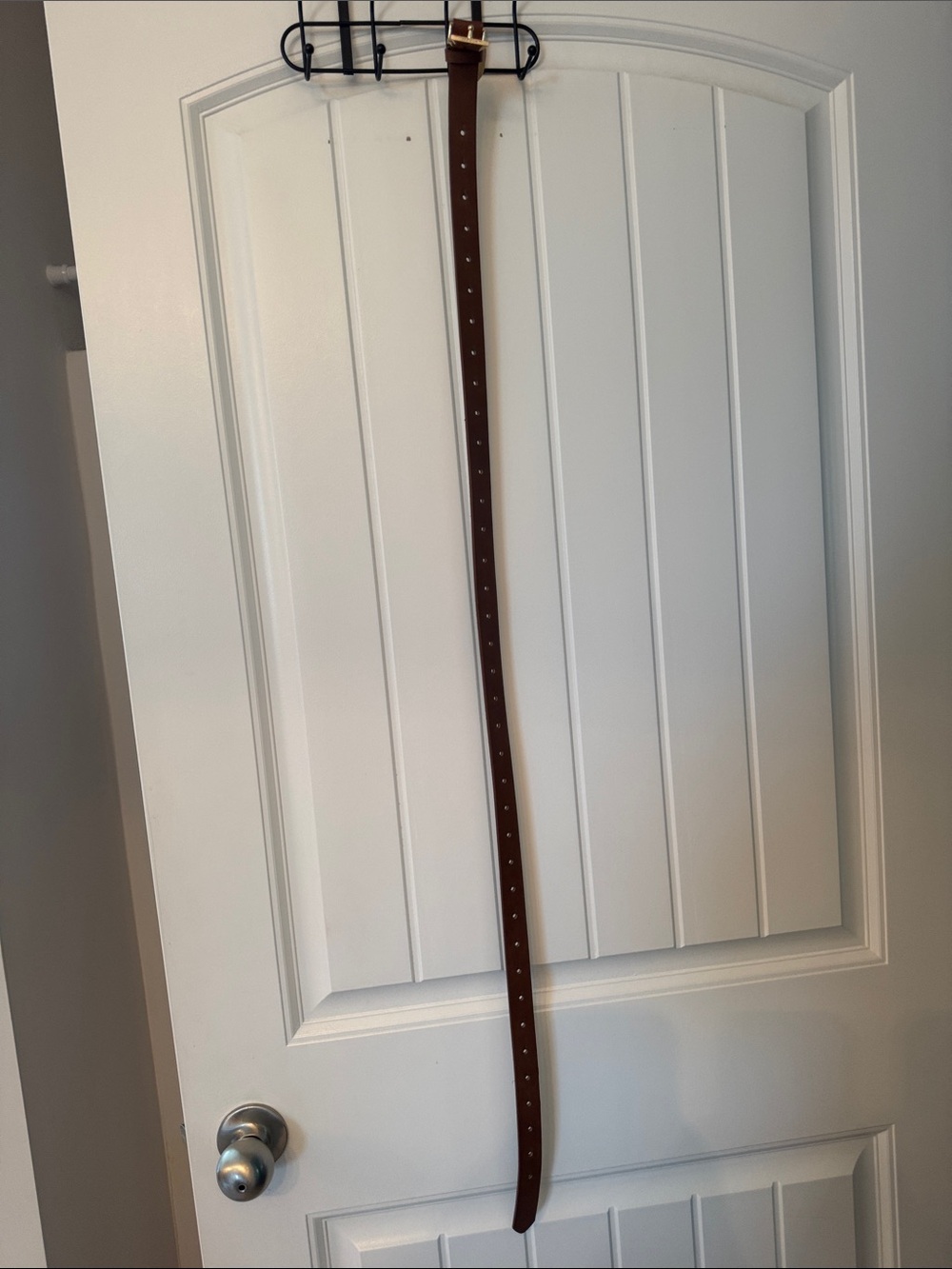 Tommy Hilfiger Brown Leather Belt with Gold H Buckle - Picture 5 of 5
